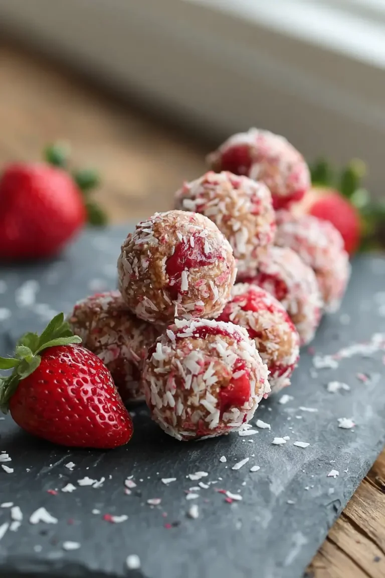 No-Bake Strawberry Energy Bites Recipe (Healthy & Easy)