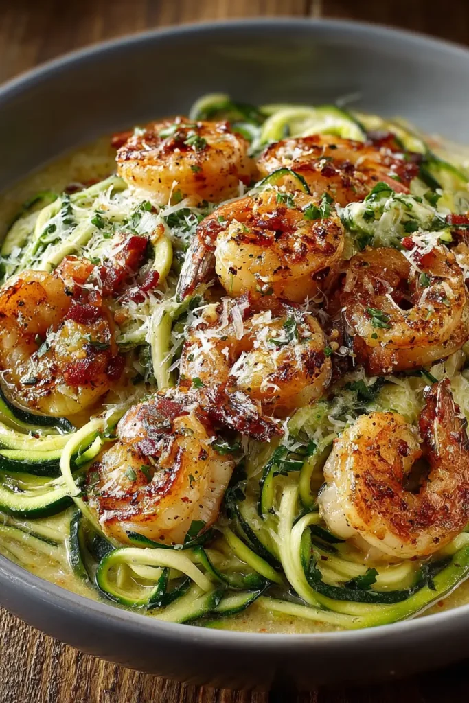 Creamy Garlic Shrimp with Parmesan Zoodles