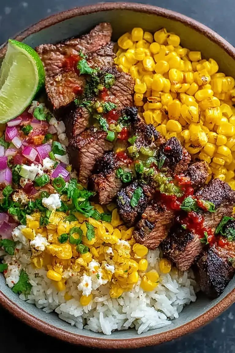 Irresistible Street Corn Steak Rice Bowls for Easy Dinners